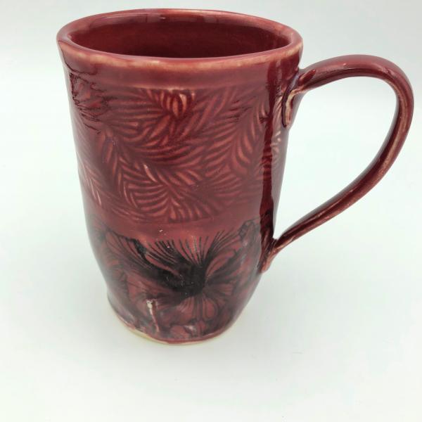 Divided Hibiscus/Leaf Texture Mugs picture