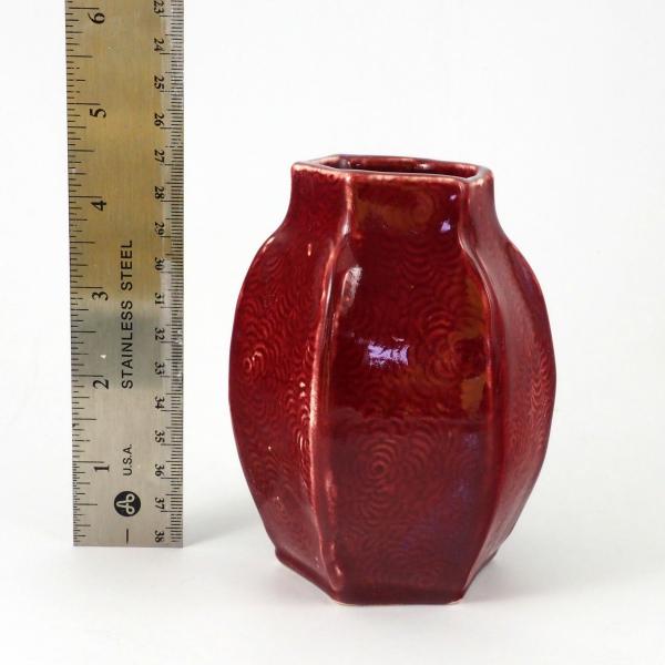 Handbuilt Pottery Ginger Jar in rich Cranberry Red Glaze picture