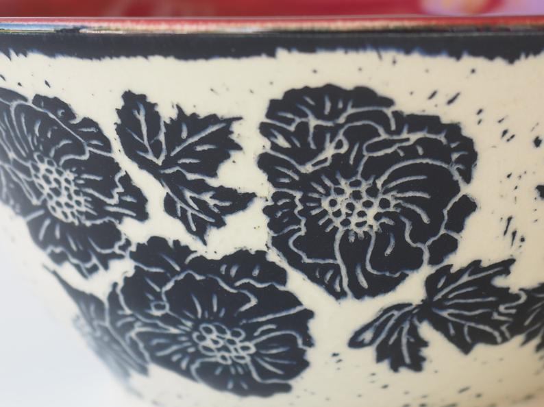 Gorgeous Hand-carved Serving Bowl picture