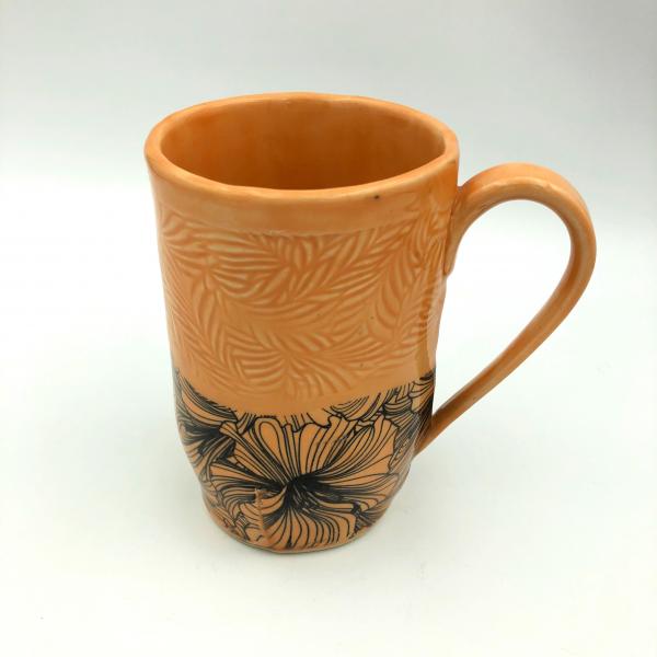 Divided Hibiscus/Leaf Texture Mugs picture
