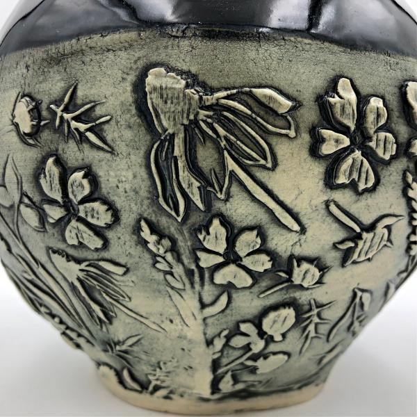 Handbuilt Botanic Texture Pottery Vase picture