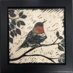 Hand-carved Rufous Hummingbird Tile