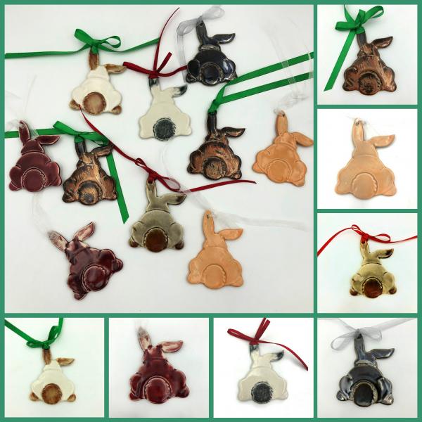 Bunny Butt Christmas (or Easter) Ornament