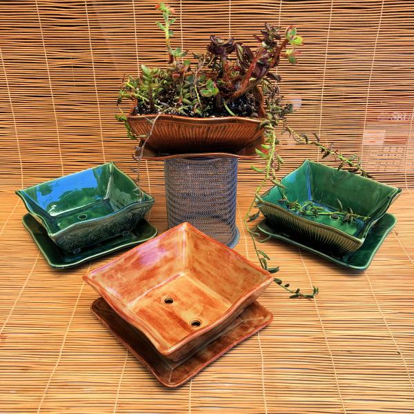 Square-ish Handmade Pottery Succulent Planter