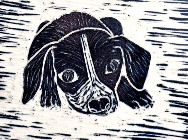 Art tile with Puppy picture