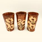 Handmade Tumbler with Sunflowers and Copper Glaze