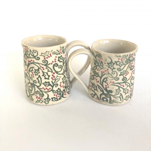 Holly textured ceramic coffee cup picture