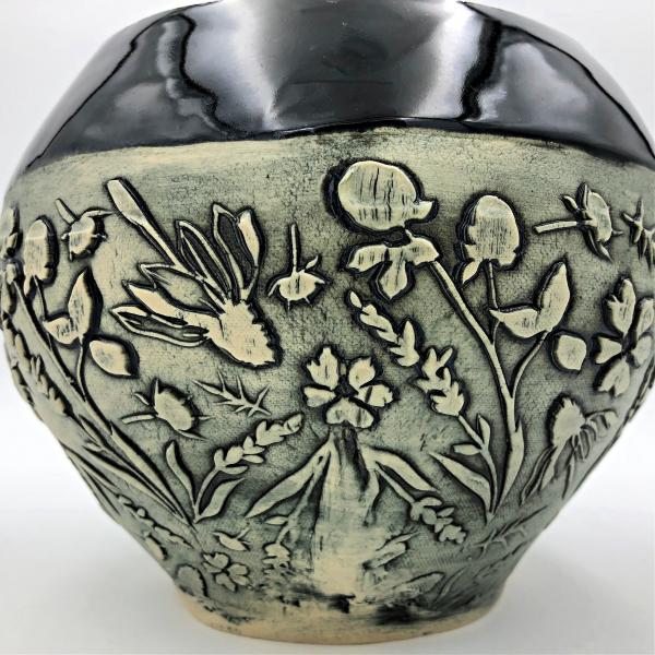 Handbuilt Botanic Texture Pottery Vase picture