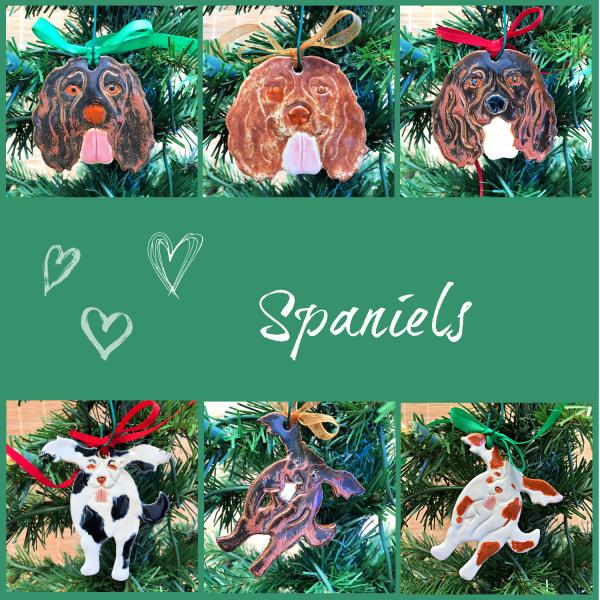 Handmade Christmas spaniel ornament picture