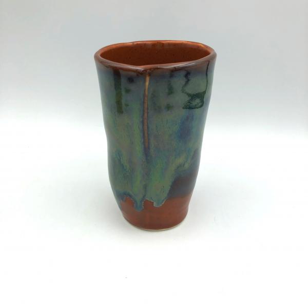 Unique ceramic tumblers with gorgeous glazing - see matching pitcher in separate listing. picture