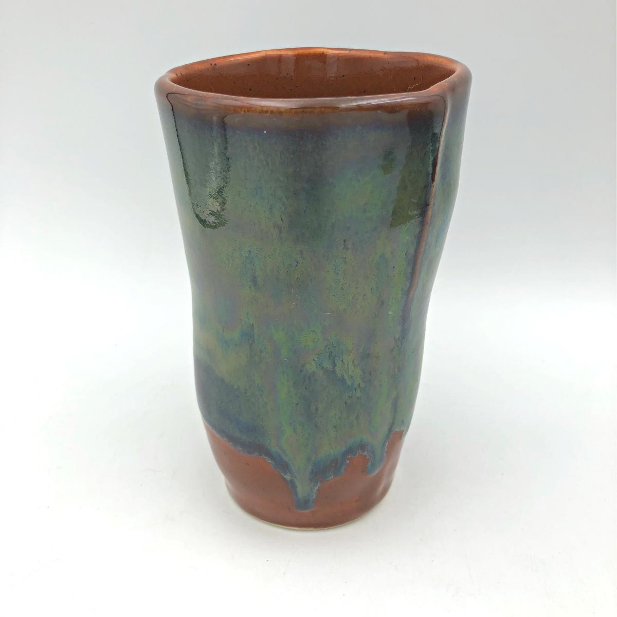 Unique ceramic tumblers with gorgeous glazing - see matching pitcher in separate listing. picture