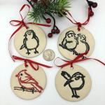 Cute Stamped Bird Ornament