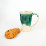 Rich Green and White Handmade Mug