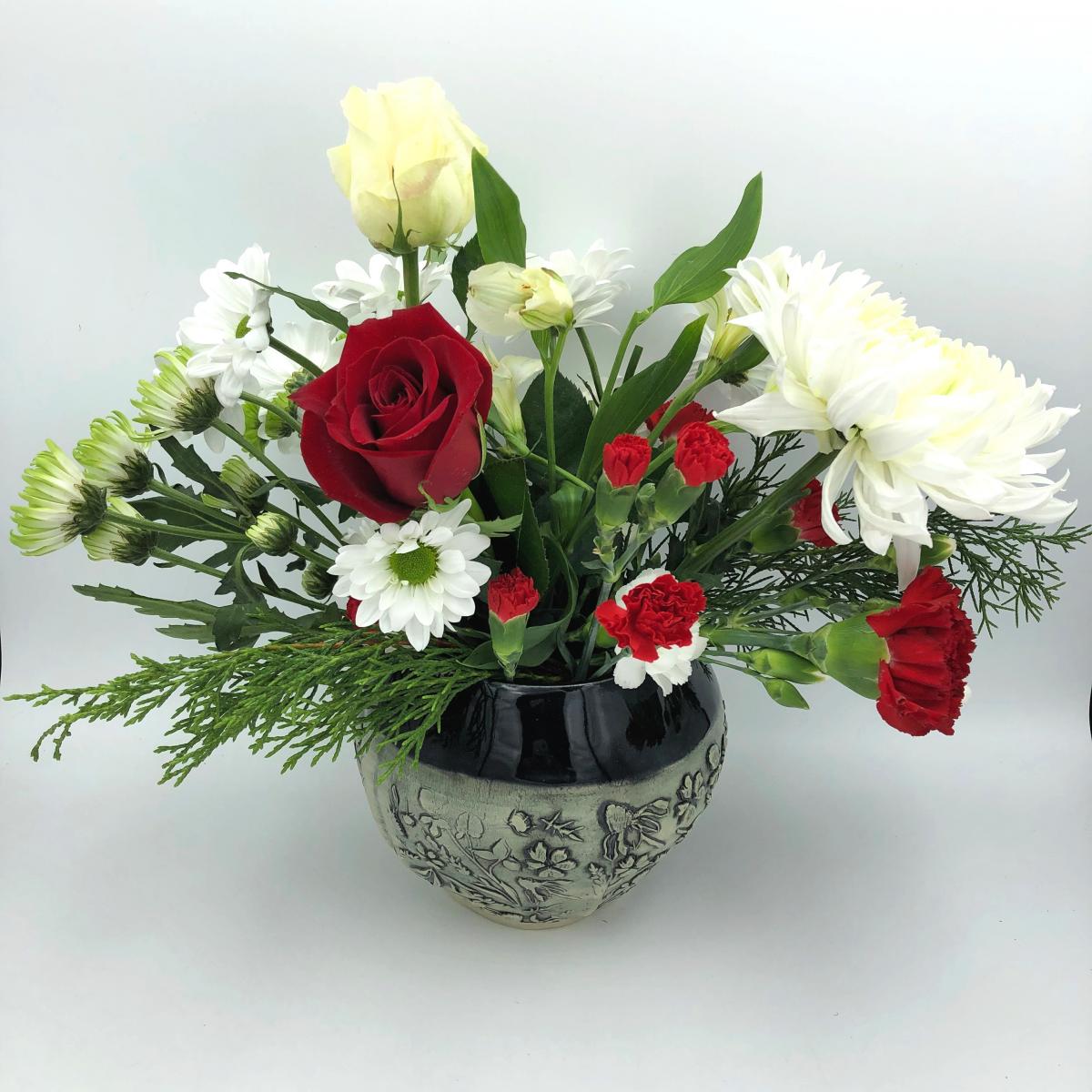 Handbuilt Botanic Texture Pottery Vase picture