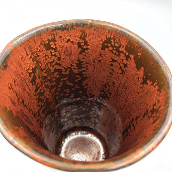 Handmade Tumbler with Sunflowers and Copper Glaze picture