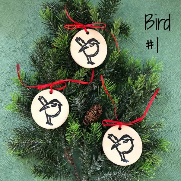 Cute Stamped Bird Ornament picture
