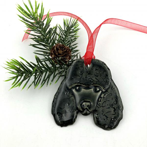 Poodle Face Ceramic Christmas Ornaments, Gift Box Included picture