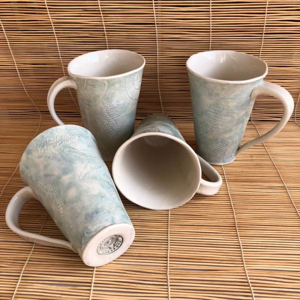 Set of 4 Subtly Colored Beach Mugs picture