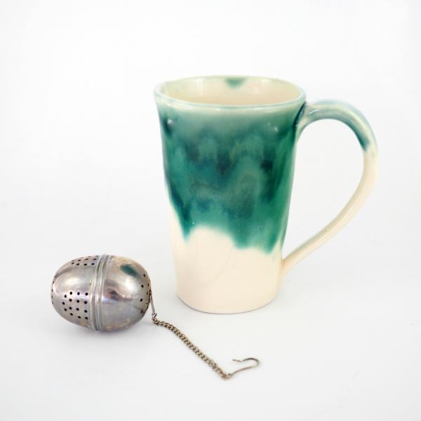 Rich Green and White Handmade Mug picture