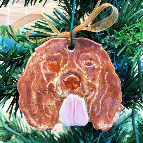 Handmade Christmas spaniel ornament picture