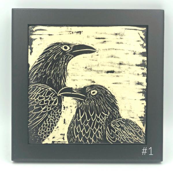 Hand-carved Raven Tiles picture