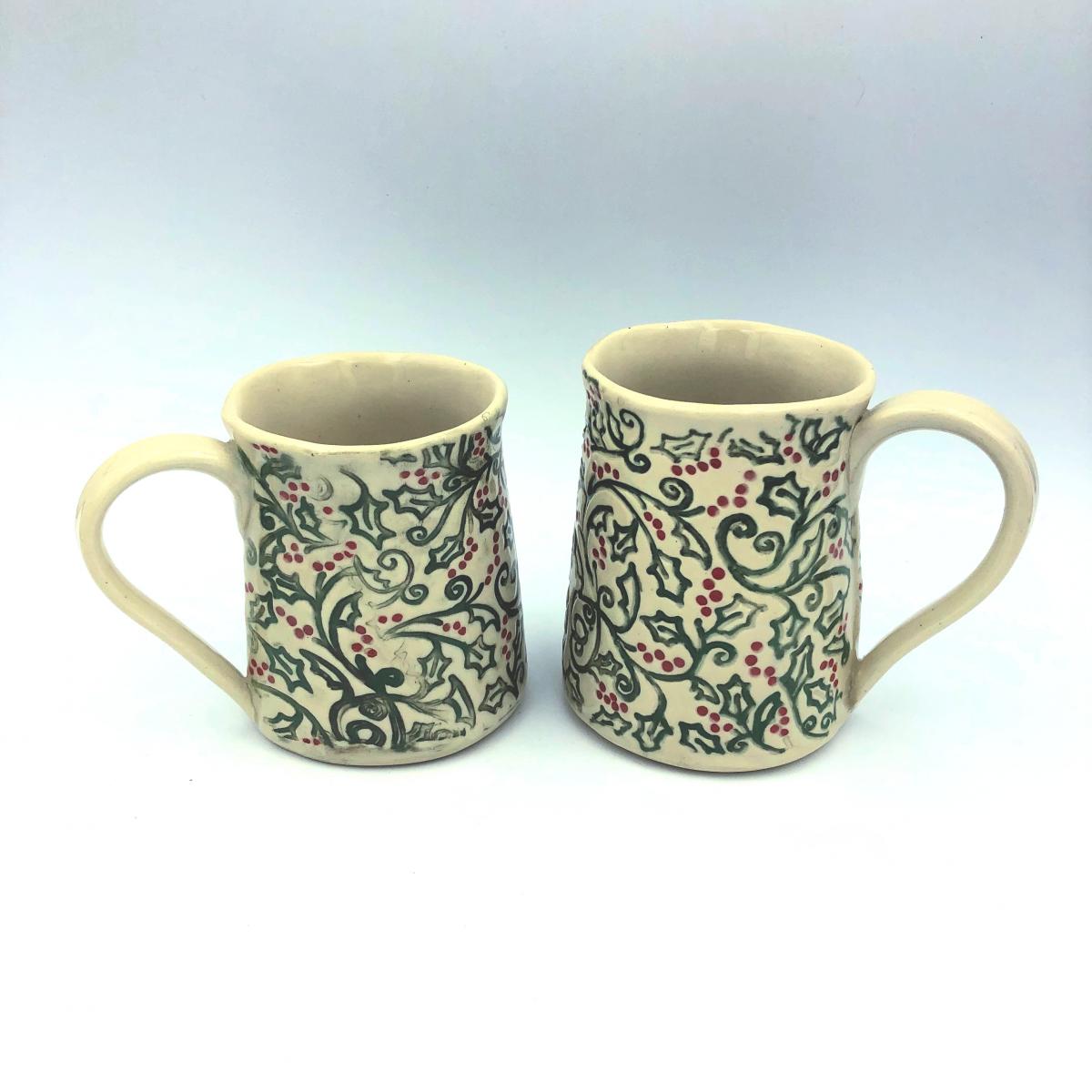 Holly textured ceramic coffee cup picture