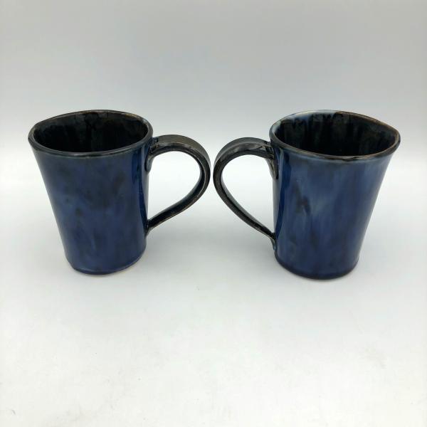 Slab-built Stoneware Pottery Mug in Rich Deep Blue picture