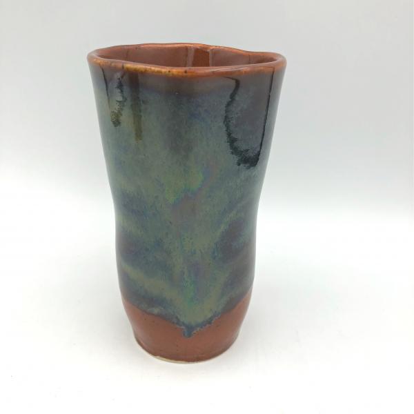 Unique ceramic tumblers with gorgeous glazing - see matching pitcher in separate listing. picture