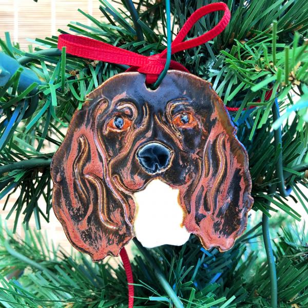 Handmade Christmas spaniel ornament picture