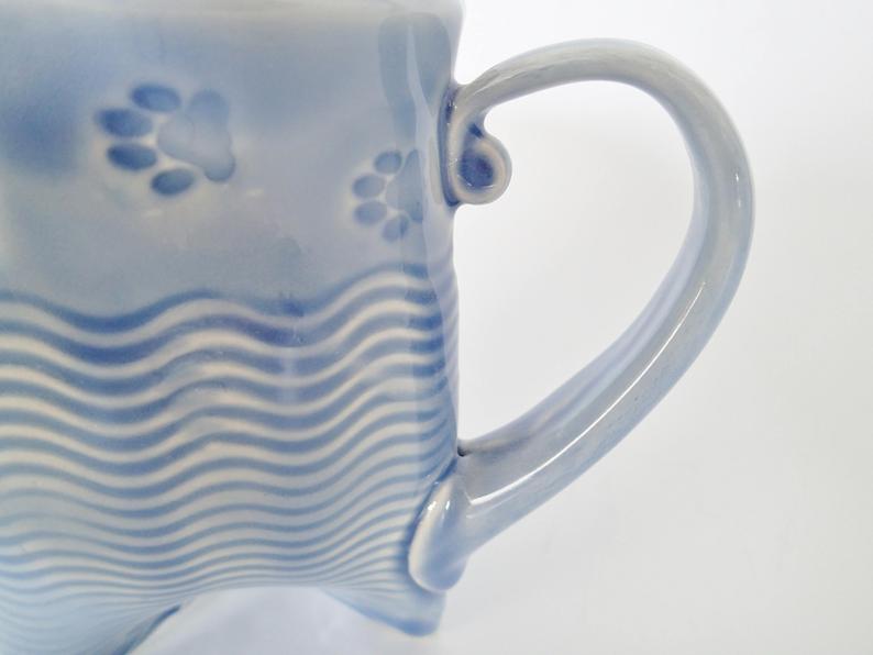 Paw Print Tripod Mug in Sky Blue picture