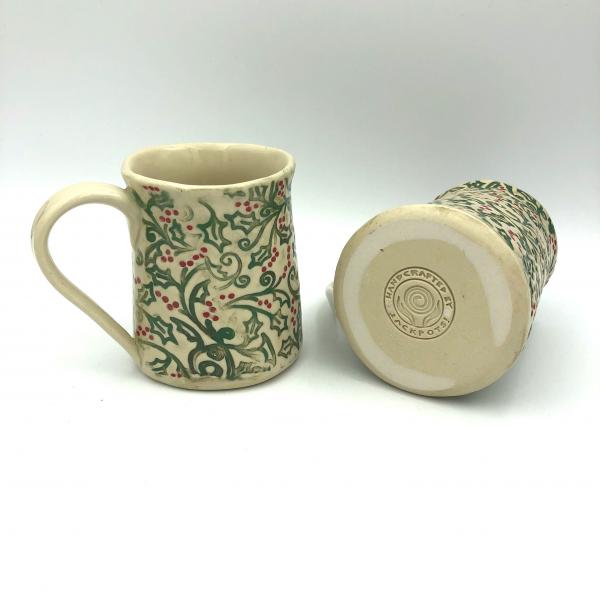 Holly textured ceramic coffee cup picture