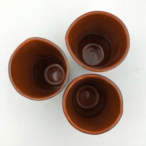 Unique ceramic tumblers with gorgeous glazing - see matching pitcher in separate listing. picture