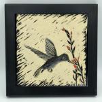 Hand-carved Hummingbird Tile