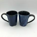 Slab-built Stoneware Pottery Mug in Rich Deep Blue