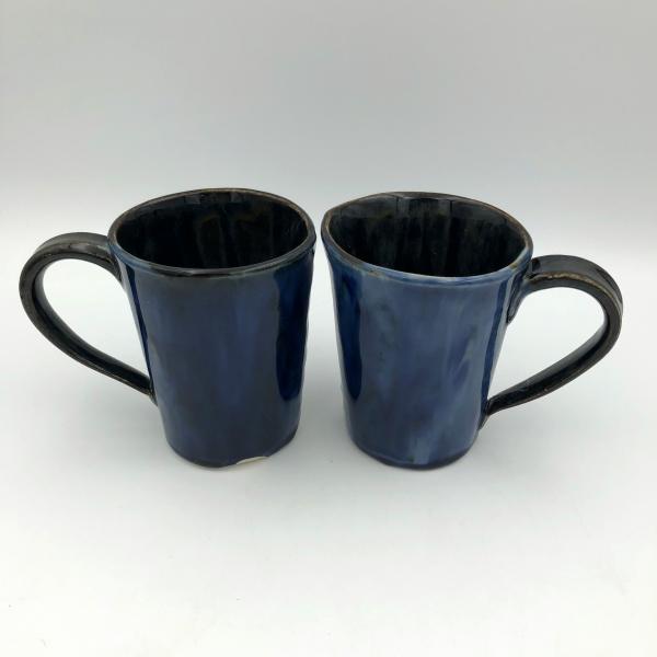 Slab-built Stoneware Pottery Mug in Rich Deep Blue picture