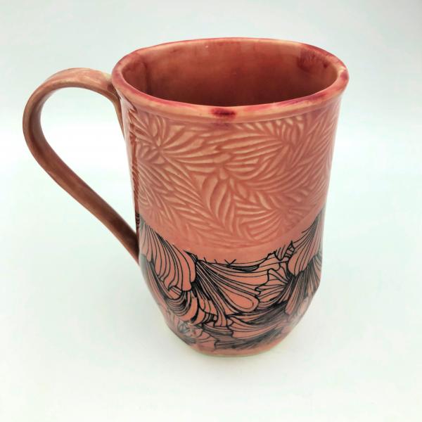 Divided Hibiscus/Leaf Texture Mugs picture