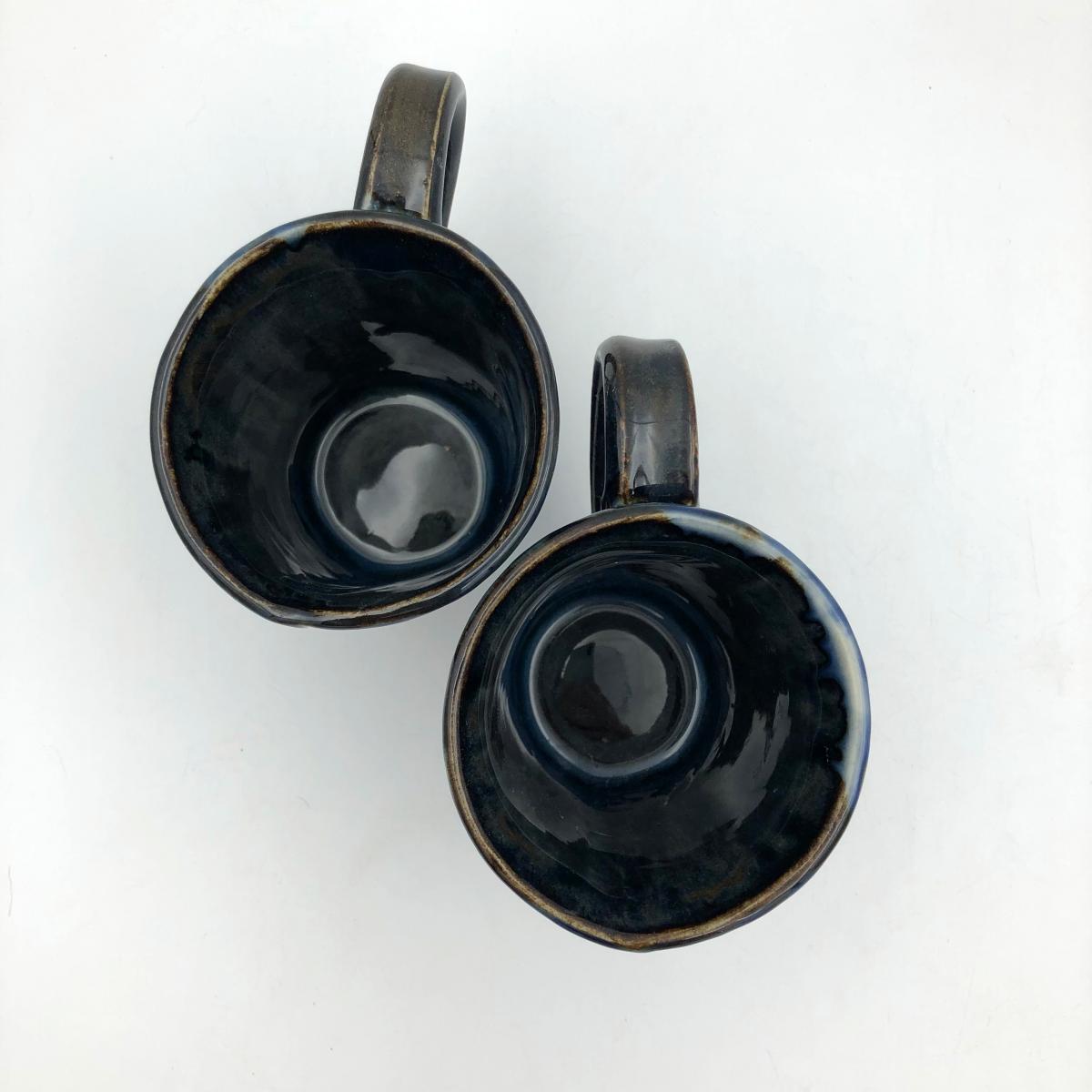 Slab-built Stoneware Pottery Mug in Rich Deep Blue picture