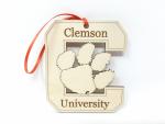 Clemson University Wood "C" Ornament