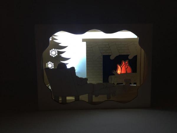 Santa 3D Wood Lantern picture