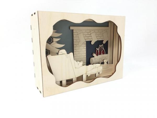 Santa 3D Wood Lantern picture