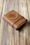 Leather Journal with Compass Design / Blank Cabin Guestbook