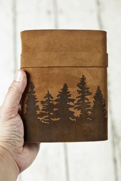 Copy of Leather Journal with Pine Trees / Travel Sketchbook picture