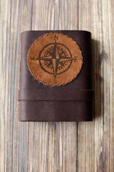 Leather Travel Journal - Compass Rose Sketchbook picture