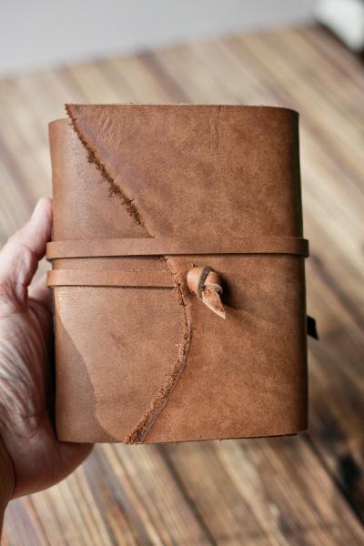 Rustic Leather Travel Journal / Brown Leather Sketchbook picture