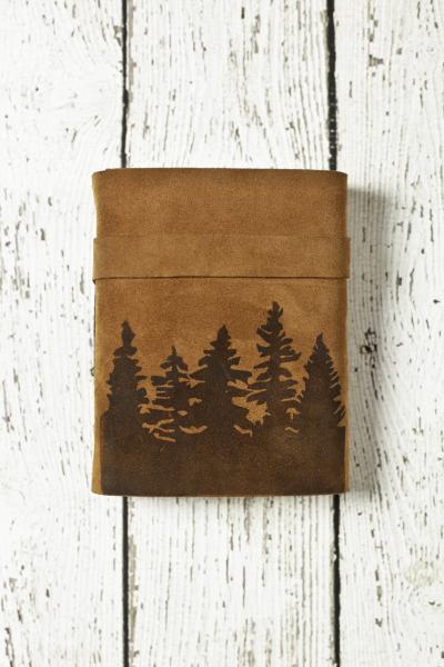 Copy of Leather Journal with Pine Trees / Travel Sketchbook picture