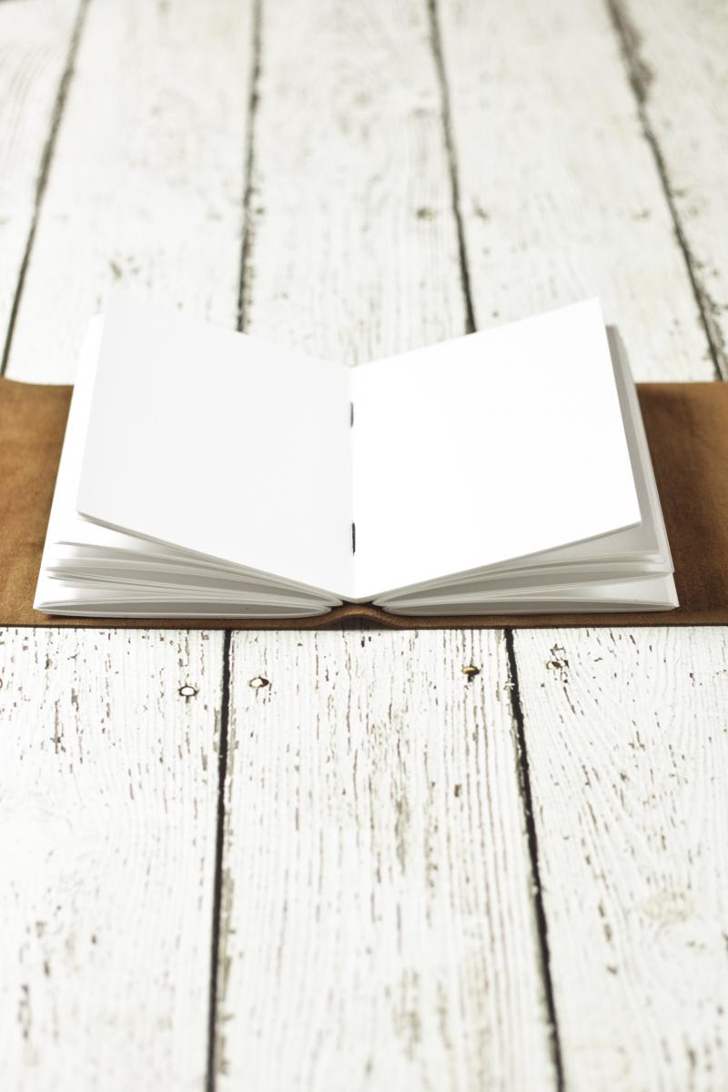 Leather Journal with Pine Trees / Travel Sketchbook picture