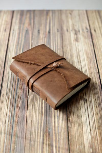 Rustic Leather Travel Journal / Brown Leather Sketchbook picture