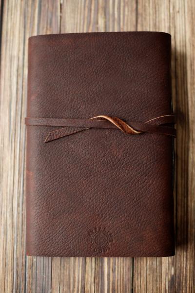 Large Leather Journal Sketchbook with Blueberry Plant Print picture