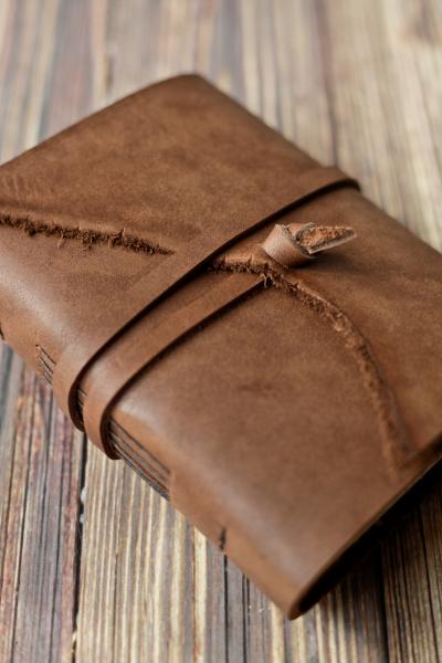 Rustic Leather Travel Journal / Brown Leather Sketchbook picture