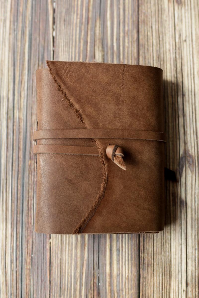 Rustic Leather Travel Journal / Brown Leather Sketchbook picture
